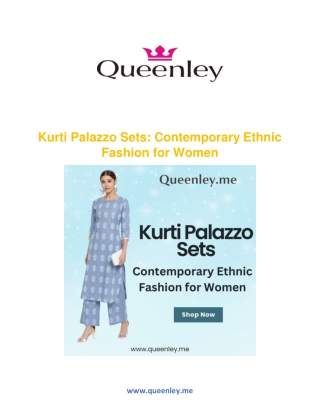 Kurti Palazzo Sets  Contemporary Ethnic Fashion for Women