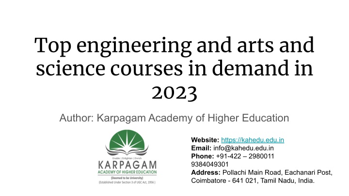 top engineering and arts and science courses