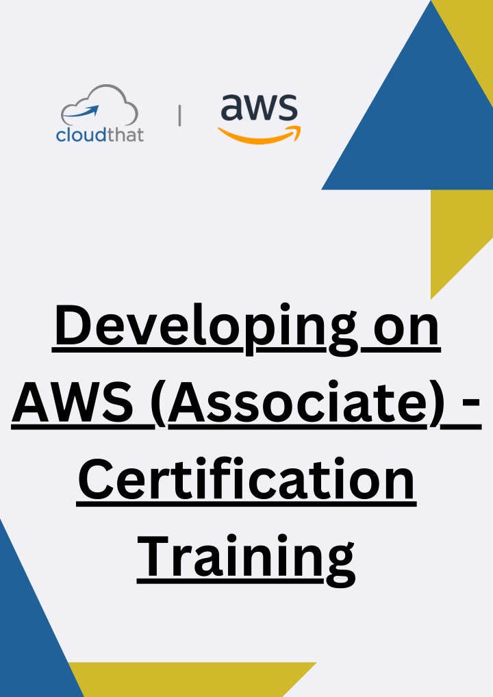 developing on aws associate certification training