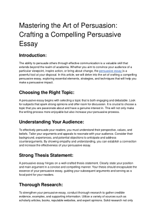 Mastering the Art of Persuasion_ Crafting a Compelling Persuasive Essay