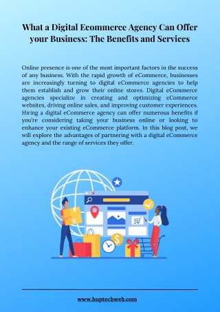 What a Digital Ecommerce Agency Can Offer your Business The Benefits and Services