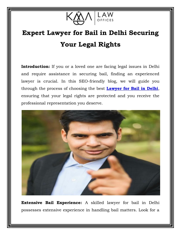 expert lawyer for bail in delhi securing your