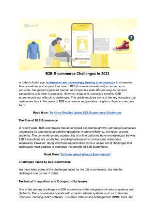 B2B Ecommerce Challenges in 2023