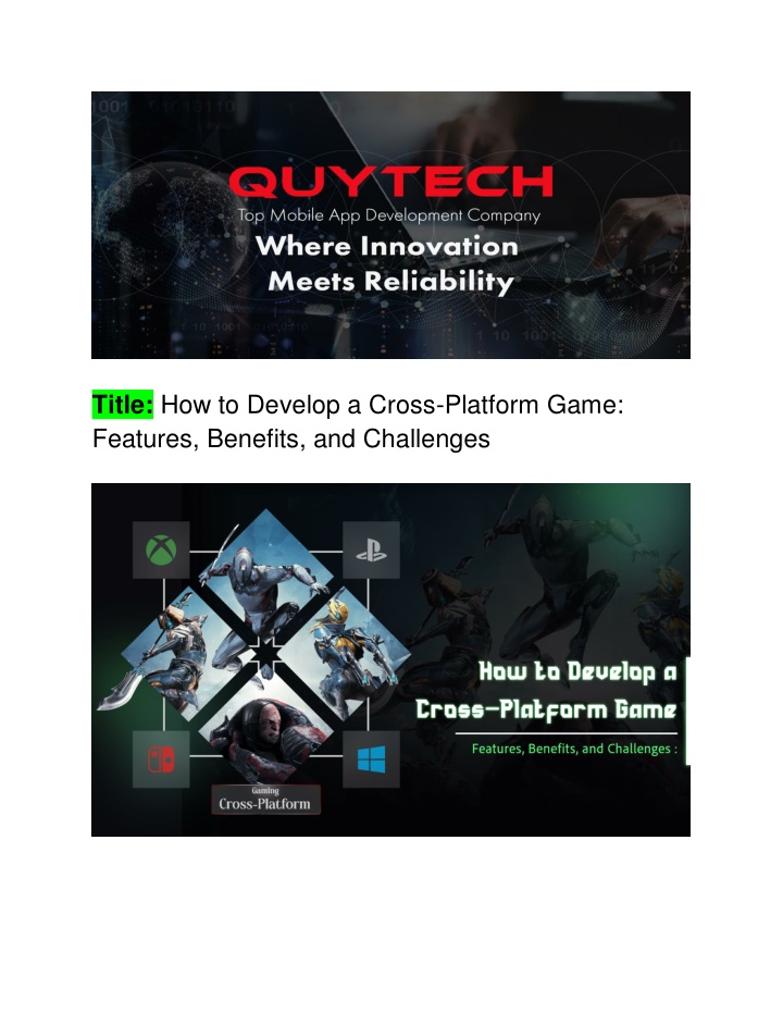 title how to develop a cross platform game