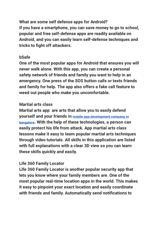 what are some self defense apps for android
