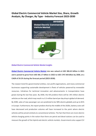 Global Electric Commercial Vehicle Market