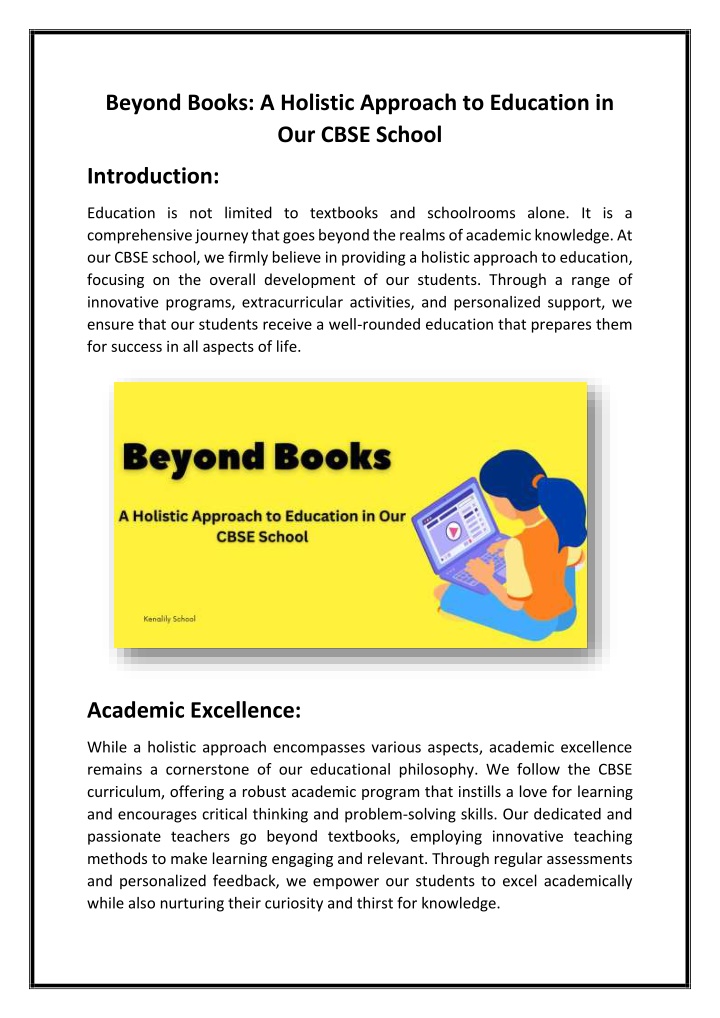 beyond books a holistic approach to education