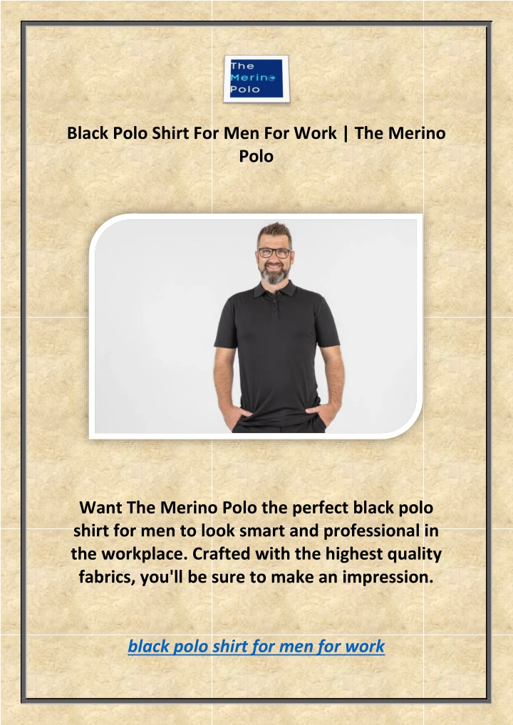 black polo shirt for men for work the merino polo