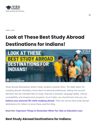 Study abroad destinations for Indians