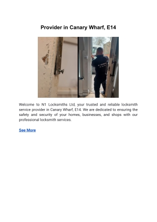 provider in canary wharf e14