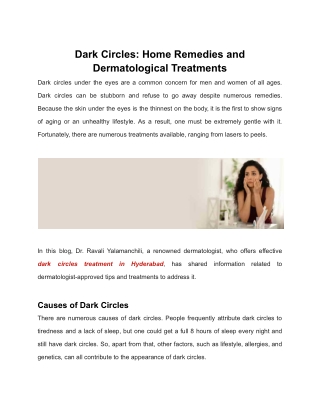 Dark Circles_ Home Remedies and Dermatological Treatments