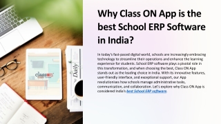 Why is Class ON App the best School ERP Software in India
