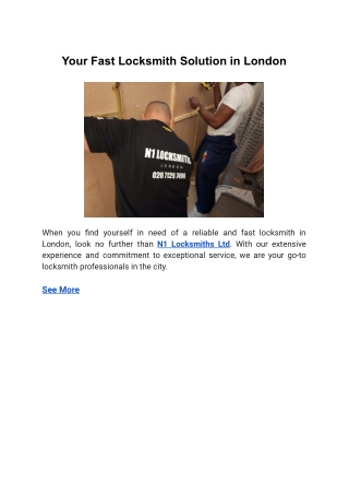 your fast locksmith solution in london