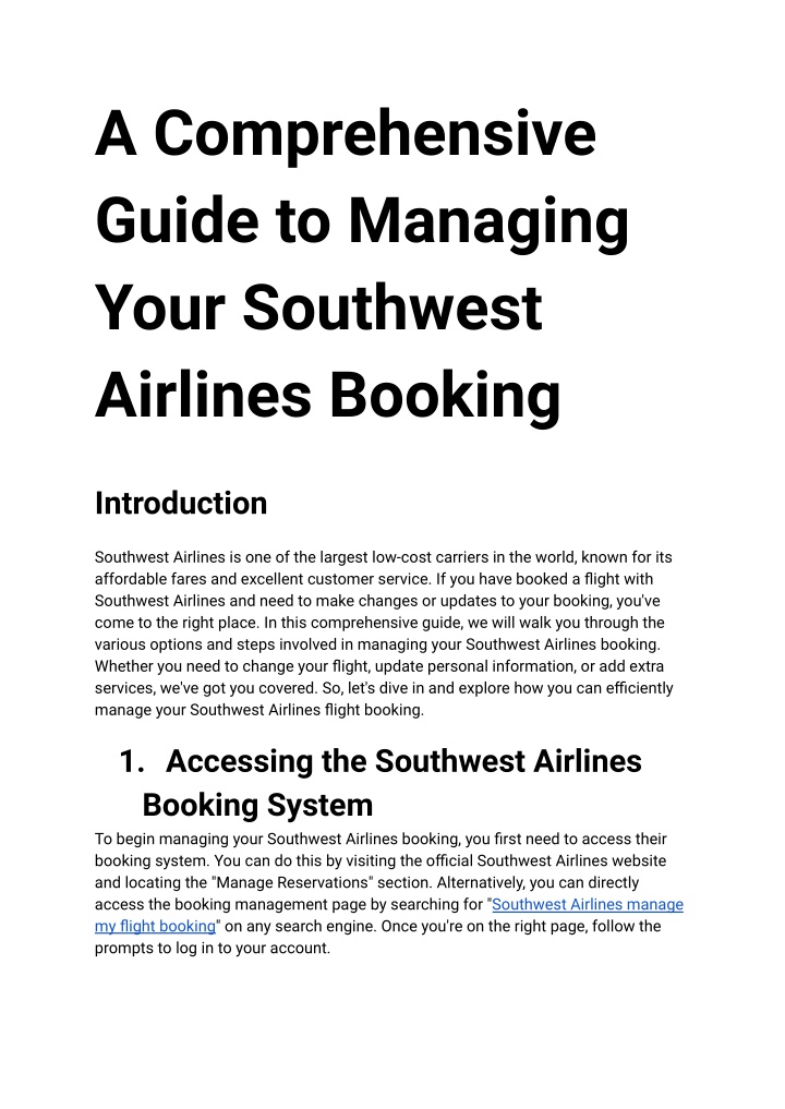 a comprehensive guide to managing your southwest