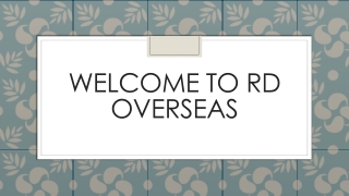 welcome to rd overseas