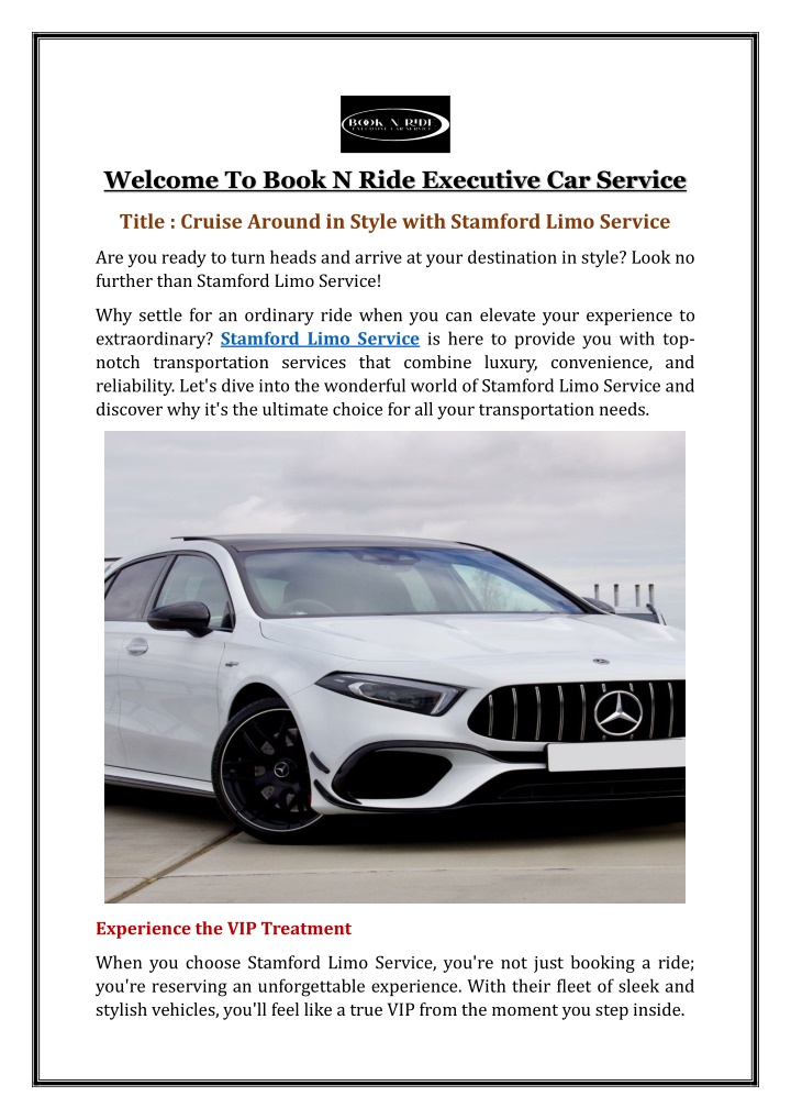 welcome to book n ride executive car service
