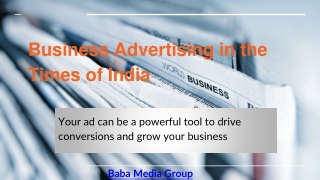 Book any types of ads in newspaper