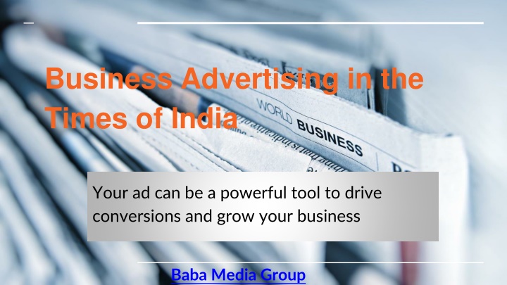 business advertising in the times of india