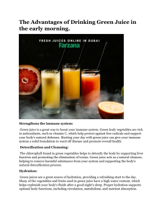 the advantages of drinking green juice
