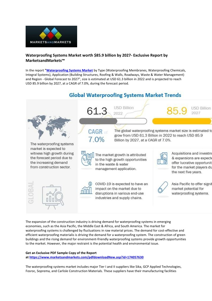 waterproofing systems market worth 85 9 billion