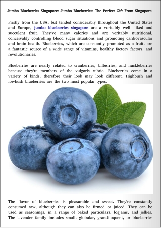 Jumbo Blueberries Singapore: Jumbo Blueberries: The Perfect Gift From Singapore