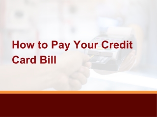 how to pay your credit card bill