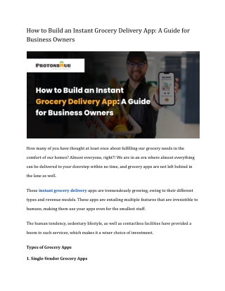 how to build an instant grocery delivery