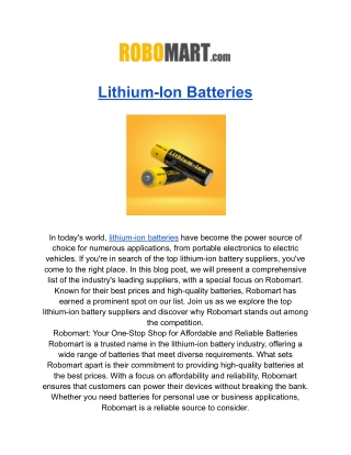 Lithium-Ion Batteries