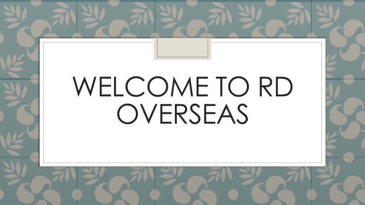 welcome to rd overseas