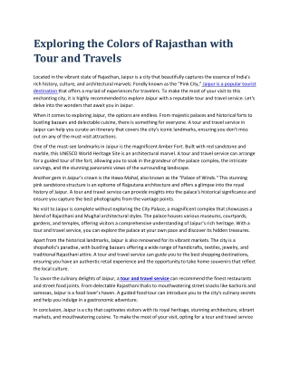 exploring the colors of rajasthan with tour