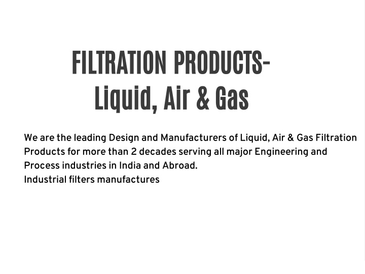 filtration products liquid air gas