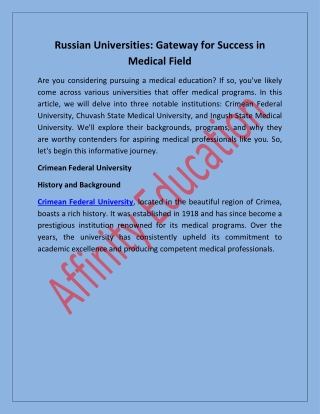 russian universities gateway for success