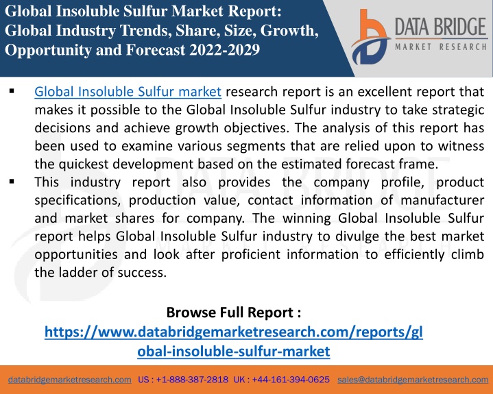 global insoluble sulfur market report global