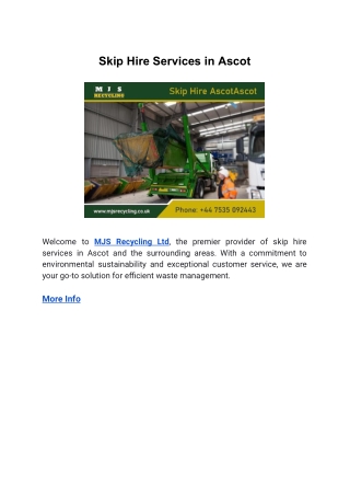 skip hire services in ascot