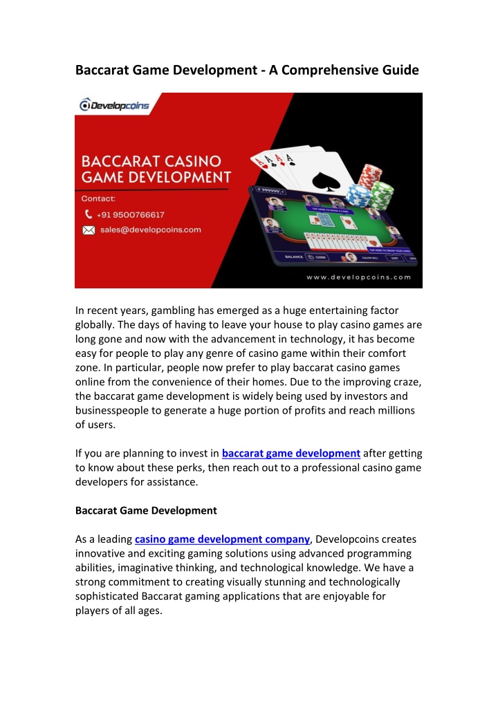 baccarat game development a comprehensive guide