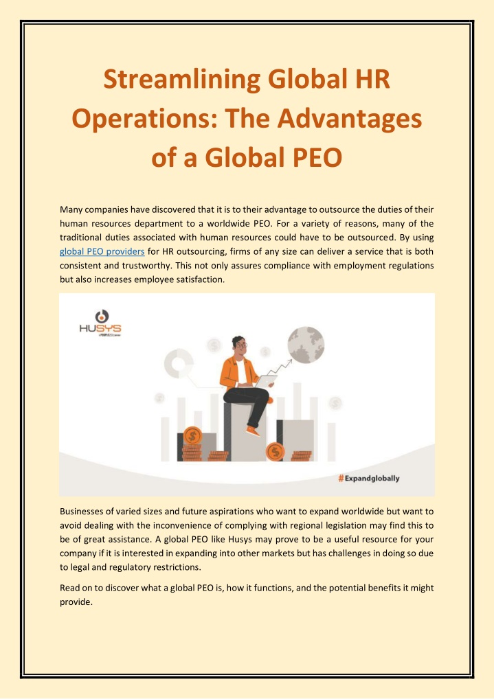 streamlining global hr operations the advantages