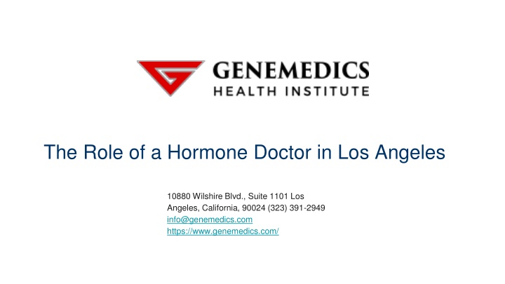 the role of a hormone doctor in los angeles