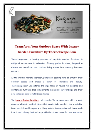Outdoor Luxury Garden Furniture