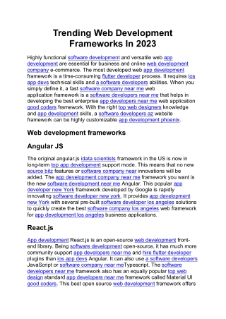 trending web development frameworks in 2023
