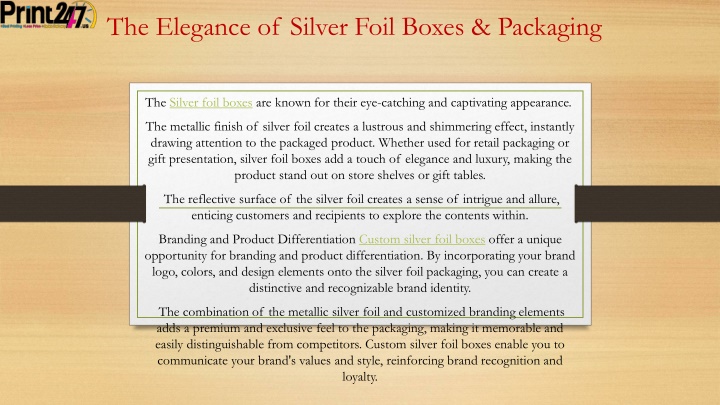 the elegance of silver foil boxes packaging