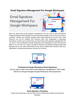 Email Signature Management