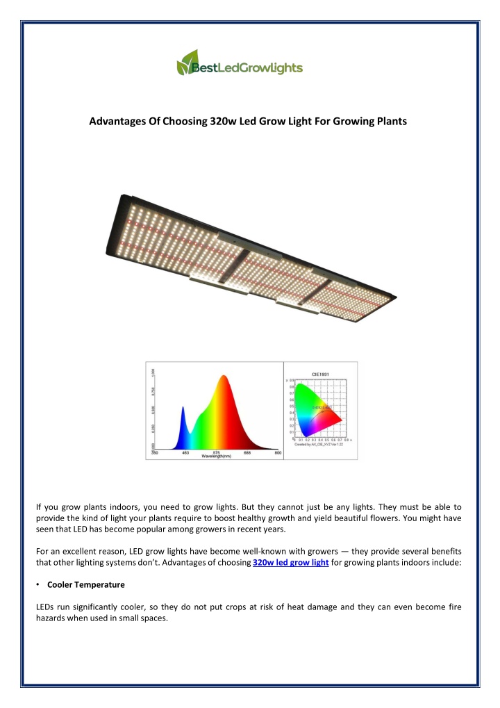 advantages of choosing 320w led grow light