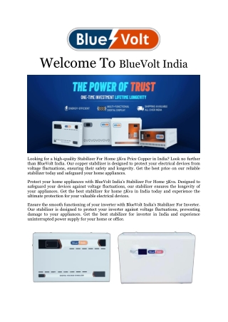 Welcome To BlueVolt India