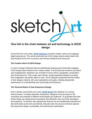 One link in the chain between art and technology is UI_UX design.