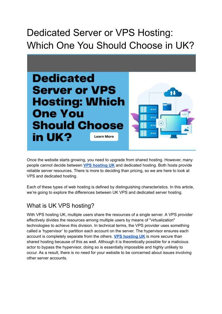 dedicated server or vps hosting which