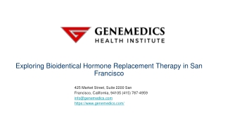 Exploring Bioidentical Hormone Replacement Therapy in San Francisco