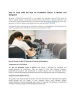 How to Excel With the Best CA Foundation Classes in Mysore and Mangalore - slide 1