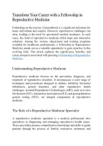 Transform Your Career with a Fellowship in Reproductive Medicine - slide 1