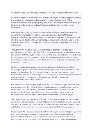 ab technologies documenting excellence