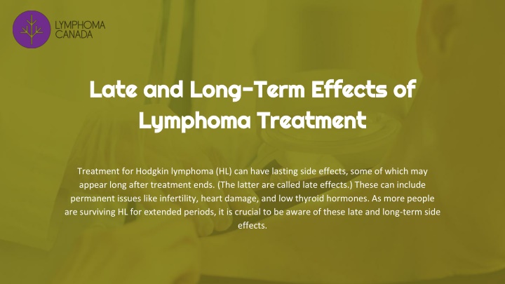 late and long term effects of lymphoma treatment